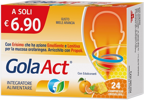 GOLA ACT MIELE ARANCIA 24 COMPRESSE SOLUBILI 33,6 G - farmachicca