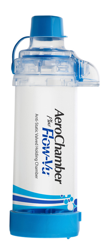 CAMERA DI TENUTA CON VALVOLA AEROCHAMBER PLUS FLOW PER ADULTI 5+ ANNI - farmachicca