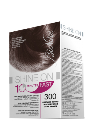 BIONIKE SHINE ON FAST TRATTAMENTO COLORANTE CAPELLI CASTANO SCURO 300 FLACONE 60 ML + TUBO 60 ML - farmachicca