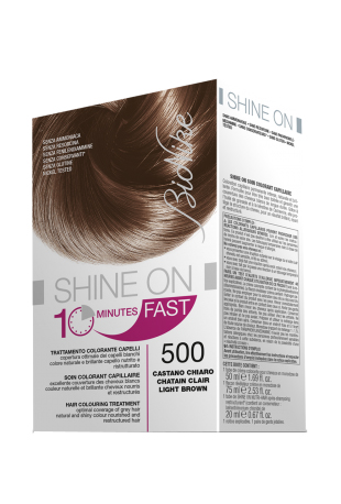 BIONIKE SHINE ON FAST TRATTAMENTO COLORANTE CAPELLI CASTANO CHIARO 500 FLACONE 60 ML + TUBO 60 ML - farmachicca