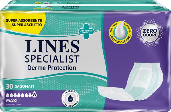 LINES SPECIALIST DERM PANNOLONE SAGOMATO MAXI 30 PEZZI - farmachicca