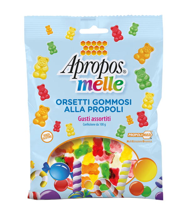 APROPOS MELLE ORSETTI GOMMOSI ALLA PROPOLI GUSTI ASSORTITI 100 G - farmachicca