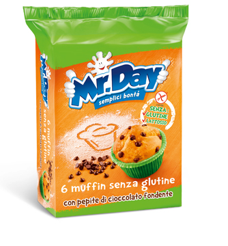 MR DAY MUFFIN SENZA GLUTINE CON PEPITE DI CIOCCOLATO FONDENTE 6 X 42 G - farmachicca