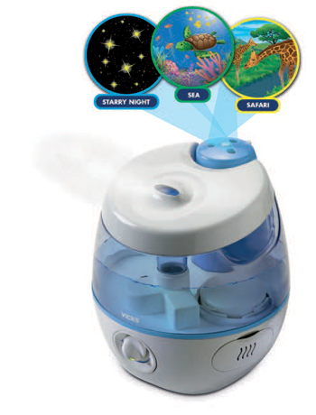 VICKS SWEETDREAMS UMIDIFICATORE A ULTRASUONI CON PROIETTORE IMMAGINI - farmachicca