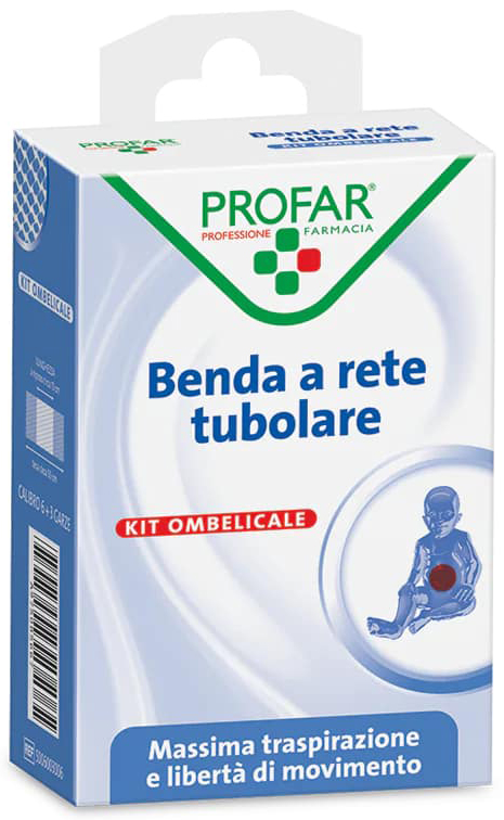 BENDA A RETE ELASTICA OMBELICALE 3 M TESI + 3 GARZE CALIBRO 6 PROFAR - farmachicca