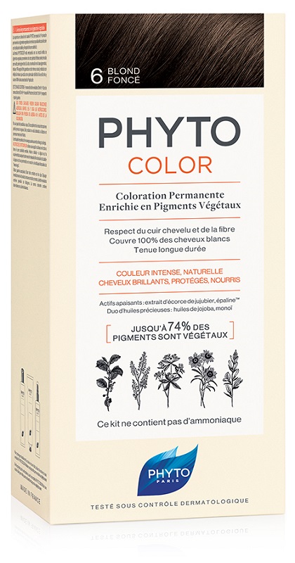 PHYTOCOLOR 6 BIONDO SCURO 1 LATTE+ 1 CREMA + 1 MASCHERA + 1 PAIO DI GUANTI - farmachicca