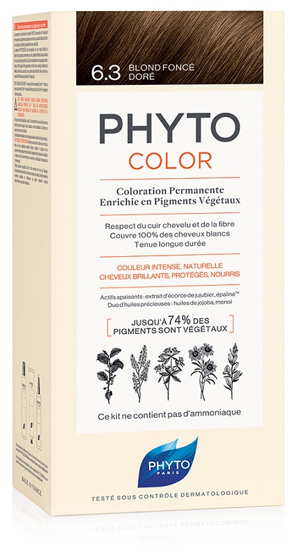 PHYTOCOLOR 6.3 BIONDO SCU DOR 1 LATTE + 1 CREMA + 1 MASCHERA + 1 PAIO DI GUANTI - farmachicca