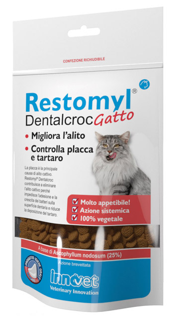 RESTOMYL DENTALCROC GATTO BUSTA 60 G - farmachicca