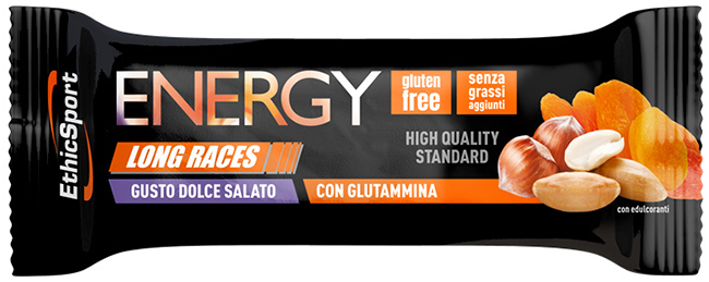 ETHICSPORT ENERGY LONG RACES BARRETTA ENERGETICA DOLCE SALATO CON GLUTAMMINA 42 G - farmachicca