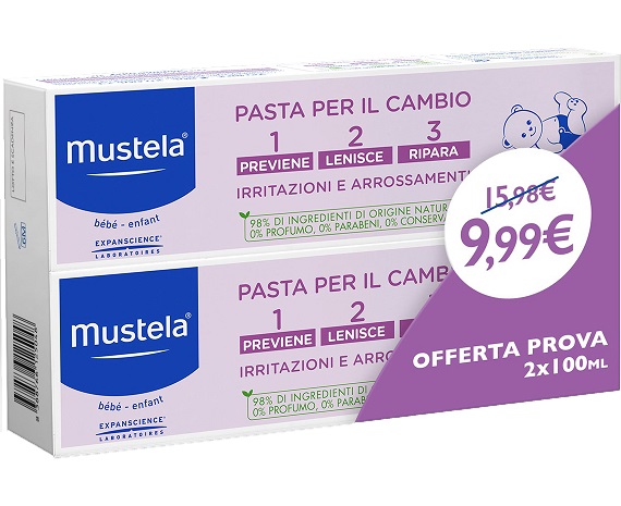 MUSTELA BIPACK PASTA CAMBIO 2 X 100 ML - farmachicca