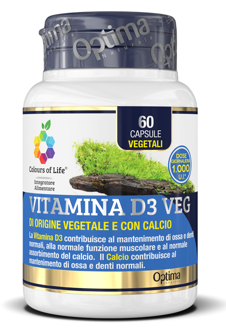 COLOURS OF LIFE VITAMINA D3 VEG 60 CAPSULE 500 MG - farmachicca