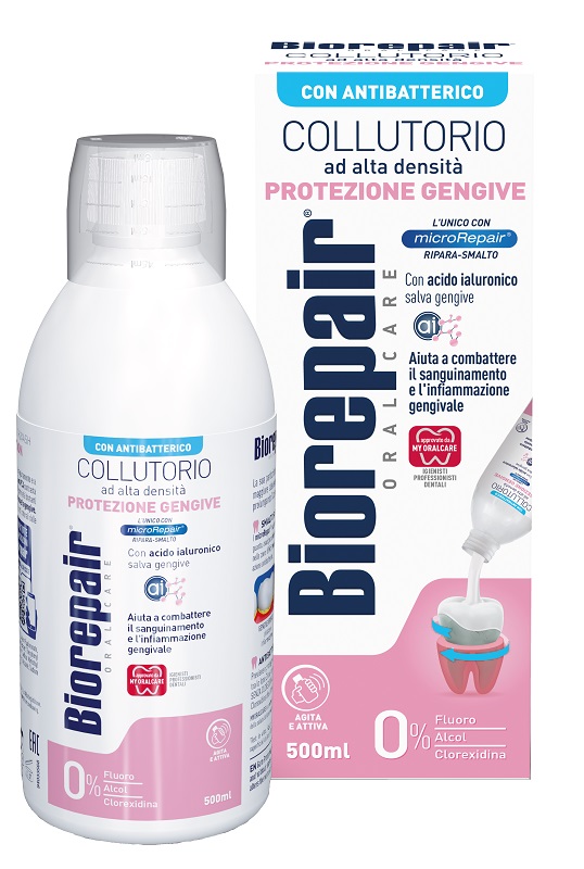 BIOREPAIR ORAL CARE COLLUTORIO ALTA INTENSITA' CON ANTIBATTERICO PROTEZIONE GENGIVE 500 ML - farmachicca
