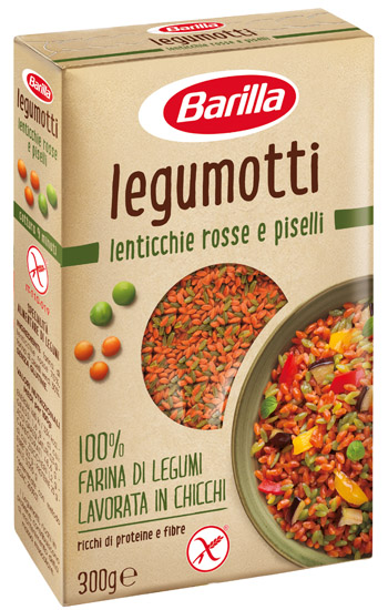 BARILLA LEGUMOTTI ALLE LENTICCHIE ROSSE E PISELLI 300 G - farmachicca