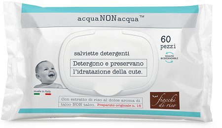 FIOCCHI DI RISO ACQUA NON ACQUA SALVIETTE DETERGENTI 60 PEZZI - farmachicca