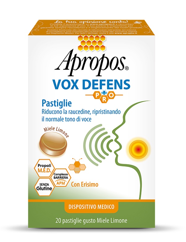 APROPOS VOX DEFENS PRO MIELE LIMONE 20 PASTIGLIE - farmachicca