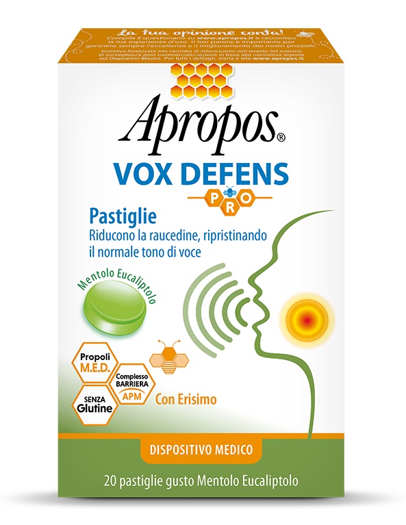 APROPOS VOX DEFENS PRO MENTOLO EUCALIPTO 20 PASTIGLIE - farmachicca