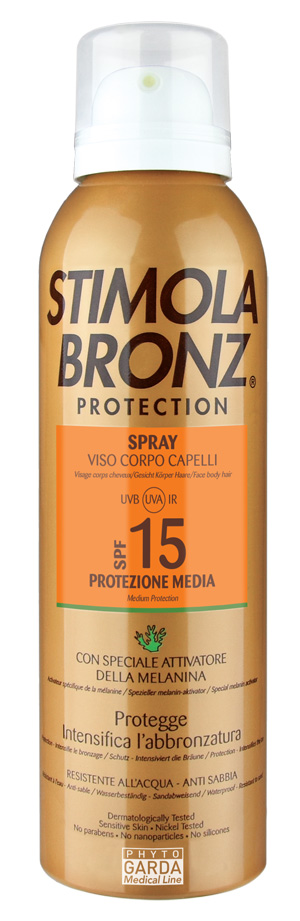 STIMOLABRONZ PROTECTION SPF15 SPRAY VISO CORPO E CAPELLI 150 ML - farmachicca