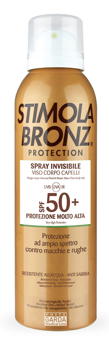 STIMOLABRONZ PROTECTION SPF50+ SPRAY INVISIBILE VISO CORPO CAPELLI 150 ML - farmachicca