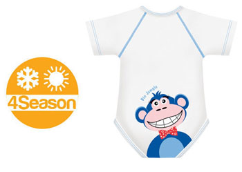 BODY 0/36M BIO COTTON 4SEASON SCIMMIA - farmachicca