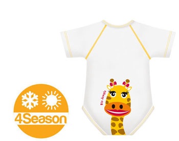 BODY 0/36M BIO COTTON 4SEASON GIRAFFA - farmachicca