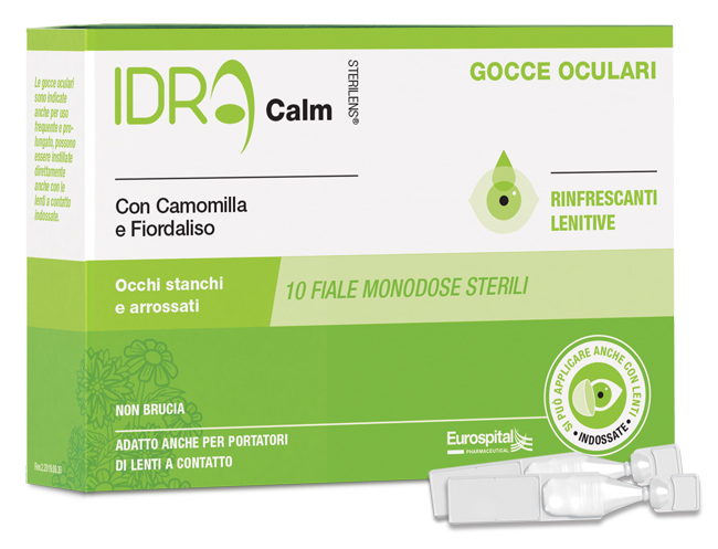 GOCCE OCULARI RINFRESCANTI STERILENS IDRA CALM CAMOMILLA E FIORDALISO 10 FIALE MONODOSE DA 0,33 ML - farmachicca
