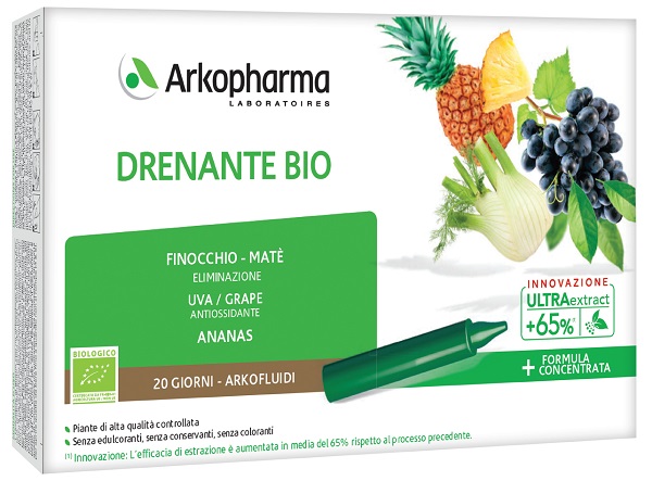 ARKOFLUIDI ULTRA SUONI DRENANTE BIO 20 FIALE - farmachicca