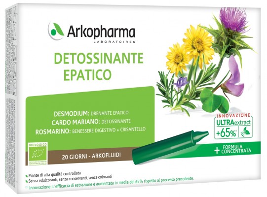ARKOFLUIDI ULTRA SUONI DETOSSINANTE EPATICO 20 FIALE - farmachicca