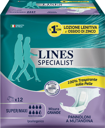 LINES SPECIALIST PANNOLONE A MUTANDA GRANDE 12  PEZZI - farmachicca