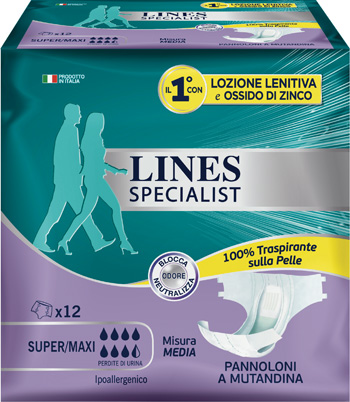 LINES SPECIALIST PANNOLONE A MUTANDA MEDIA 12 PEZZI - farmachicca