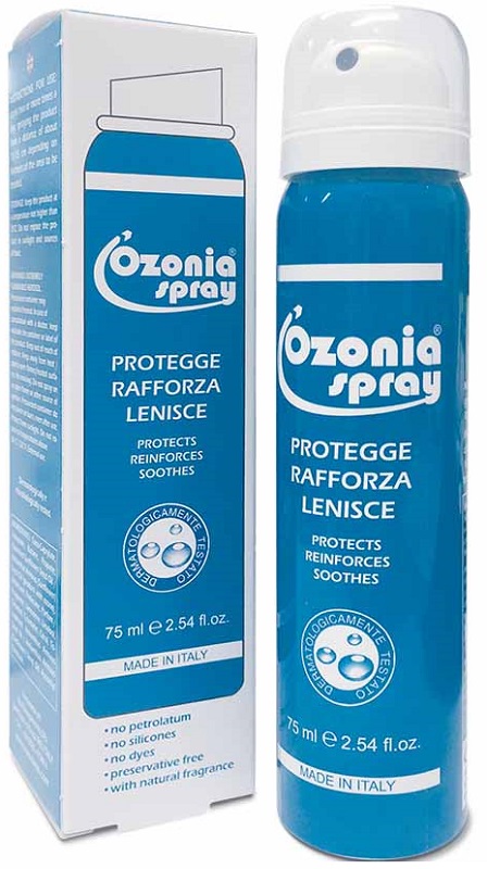 OZONIA SPRAY A BASE DI OLIO OZONIZZATO PER CUTE E MUCOSE ARROSSATE INFIAMMATE DISTROFICHE SENSIBILI 75 ML - farmachicca
