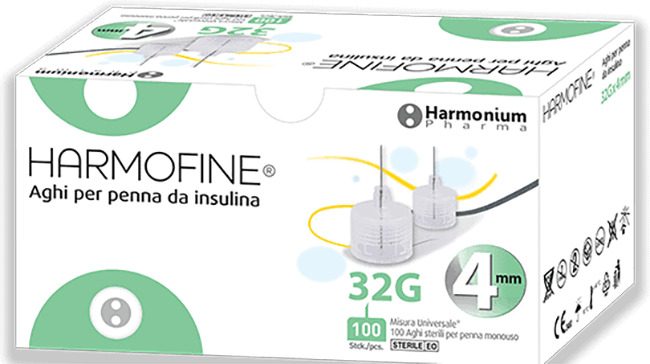 AGO HARMOFINE PENNA DA INSULINA GAUGE 32 4MM 100 PEZZI - farmachicca