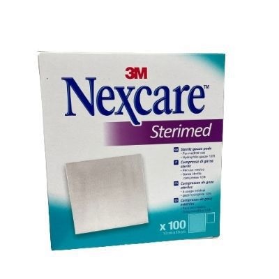 GARZA COMPRESSA STERIMED NEXCARE IN COTONE IDROFILO 20 FILI MULTILINGUAL 100 PEZZI - farmachicca