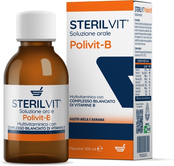 STERILVIT POLIVIT-B SOLUZIONE ORALE GUSTO MELA BANANA 100 ML - farmachicca
