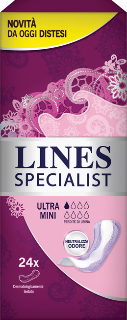 PANNOLONE SAGOMATO LINES SPECIALIST ULTRAMINI 24 PEZZI FARMA - farmachicca