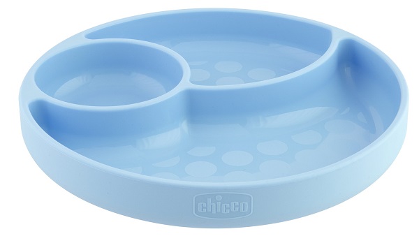 CHICCO PIATTO SILICONE VENTOSA BLU - farmachicca