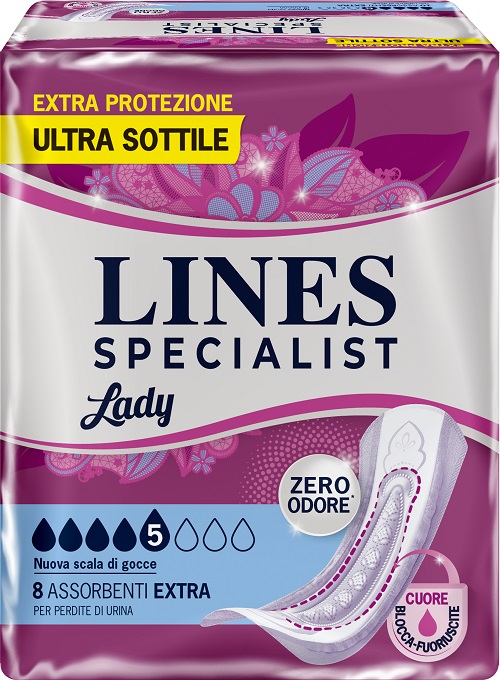 ASSORBENTI PER INCONTINENZA LINES SPECIALIST LADY 8 EXTRA 8 PEZZI - farmachicca