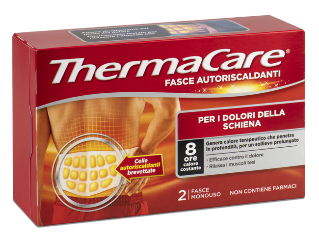 FASCIA AUTORISCALDANTE A CALORE TERAPEUTICO THERMACARE SCHIENA 2 PEZZI - farmachicca