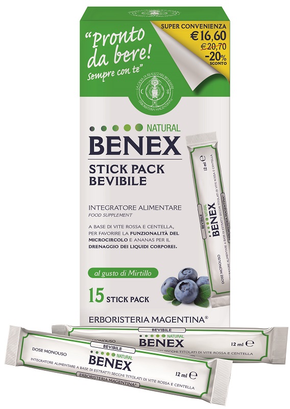BENEX BEVIBILE 15 STICK DA 12 ML TAGLIO PREZZO - farmachicca