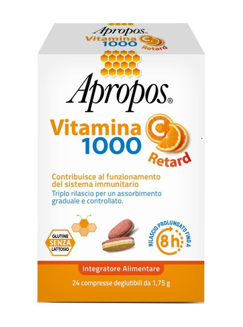 APROPOS VITAMINA C 1000 A RILASCIO PROLUNGATO 24 COMPRESSE DEGLUTIBILI - farmachicca