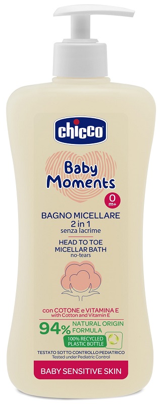 CHICCO BABY MOMENTS BAGNO CORPO CAPELLI MICELLARE 500 ML - farmachicca
