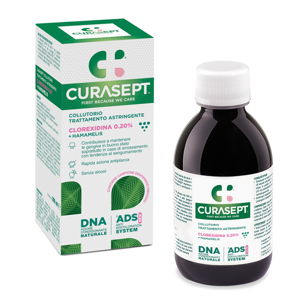 CURASEPT COLLUTORIO ADS DNA TRATTAMENTO ASTRINGENTE 200 ML + CAMPIONE OMAGGIO DENTIFRICIO ASTRINGENTE 6 ML - farmachicca