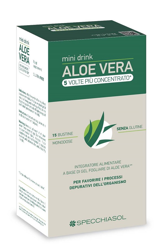 ALOE VERA MINI DRINK 5 VOLTE PIU' CONCENTRATO 15 BUSTINE DA 10 ML - farmachicca