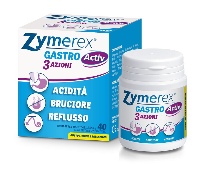 ZYMEREX GASTRO ACTIV 3 AZIONI 40 COMPRESSE MASTICABILI - farmachicca