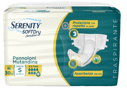 SERENITY PANNOLONE MUTANDINA SD SENSITIVE EXTRA TAGLIA S 30 PEZZI - farmachicca