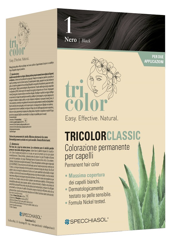 TRICOLOR CLASSIC 1 NERO 2 TUBI 50 ML + 2 SHAKER 50 ML + 4 BUSTINE 8 ML - farmachicca