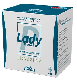 LADY PRESTERIL ASSORBENTI NOTTE CON ALI RIPIEGATI BIODEGRADABILI 10 PEZZI - farmachicca