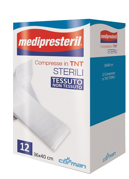 GARZA COMPRESSA MEDIPRESTERIL TNT 36X40CM 12 PEZZI - farmachicca