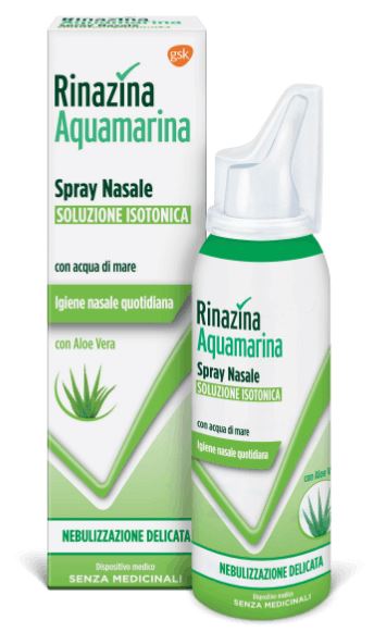 RINAZINA AQUAMARINA FAMILY SPRAY NASALE ISOTONICO DELICATO 100 ML - farmachicca