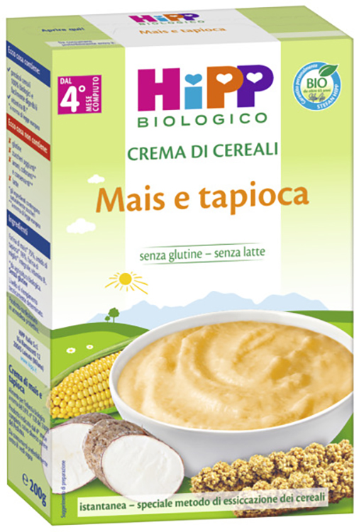 HIPP BIO CREMA CEREALI MAIS/TAPIOCA 200 G - farmachicca