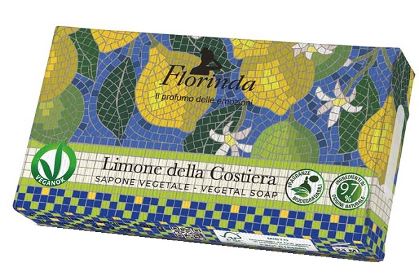 SAPONE VEGETALE 100 G LIMONE DELLA COSTIERA MOSAICO OLIO OLIVA - farmachicca